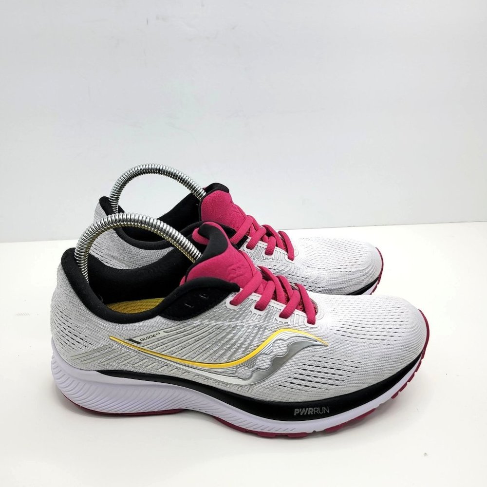 Saucony Guide 14 Women's Running Shoes White Gray Purple S10654-55 US Size 8